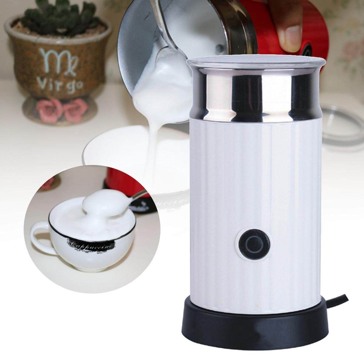 Foam Machine Automatic Hot And Cold Coffee Electric Milk Frother Foam Steam Wine Red {XL}