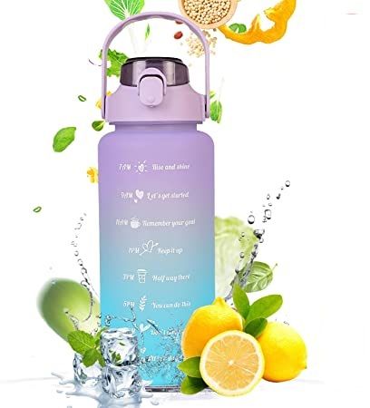 2L Time Marked Fitness Jug Outdoor Frosted Water Bottle