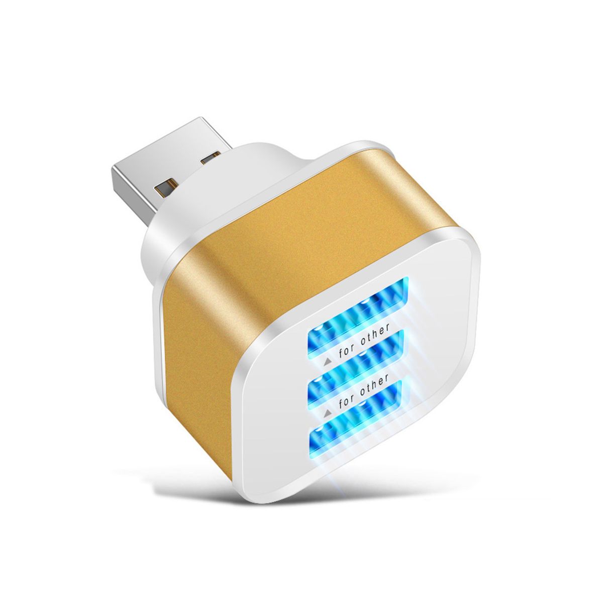 USB20 HUB Splitter Quick Charge 3 Ports USB Expander for Phone Tablet Laptop PC Chargers Adapter with LED Indicator-B