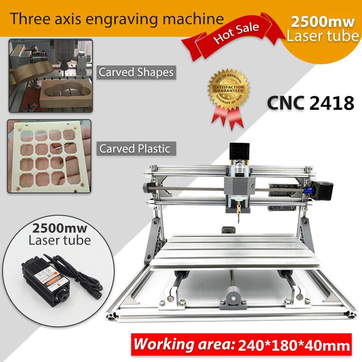 CNC2418+2500mw Laser 3 Axis Machine DIY Milling Wood