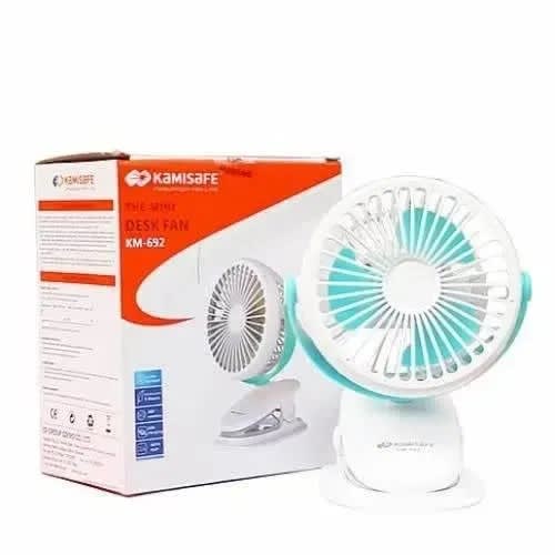 Rechargeable Fan With Clip - Cyan - 2000mAh