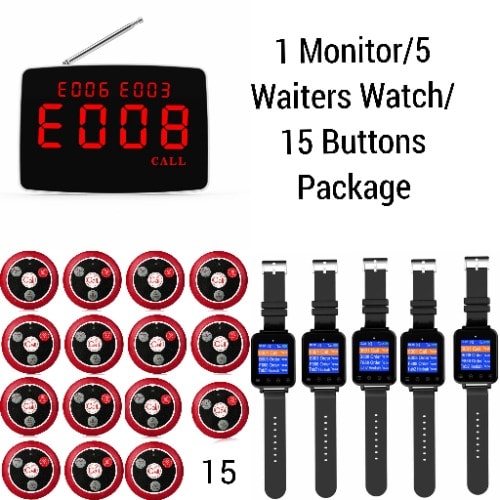 Hotel Restaurantbar Waiterscustomers Service Wireless Call 15button5watch1monitor