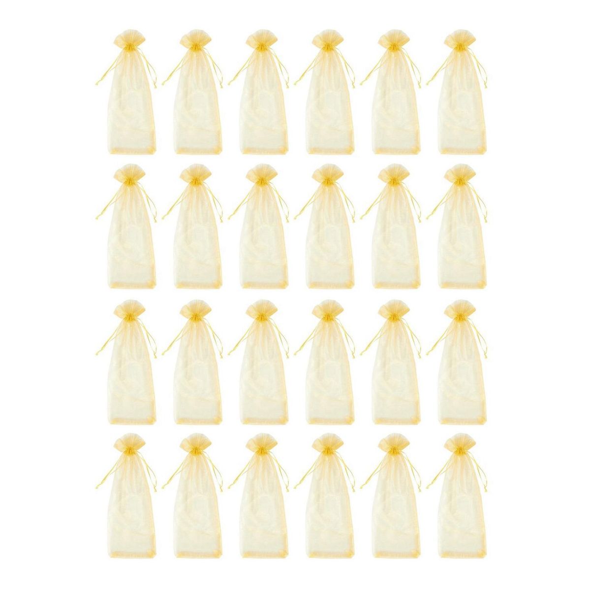 24-Pack Wine Organza Bags -Wine Wrapping Bags Gold, 37 x 14c