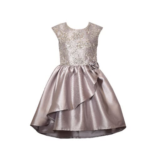 Iris & Ivy Kids' Embroidered Faux Wrap Fit & Flare Dress