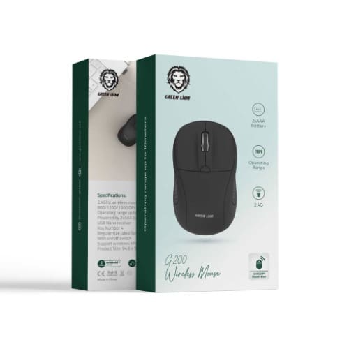 Green Lion G200 2.4ghz Wireless Mouse - Black