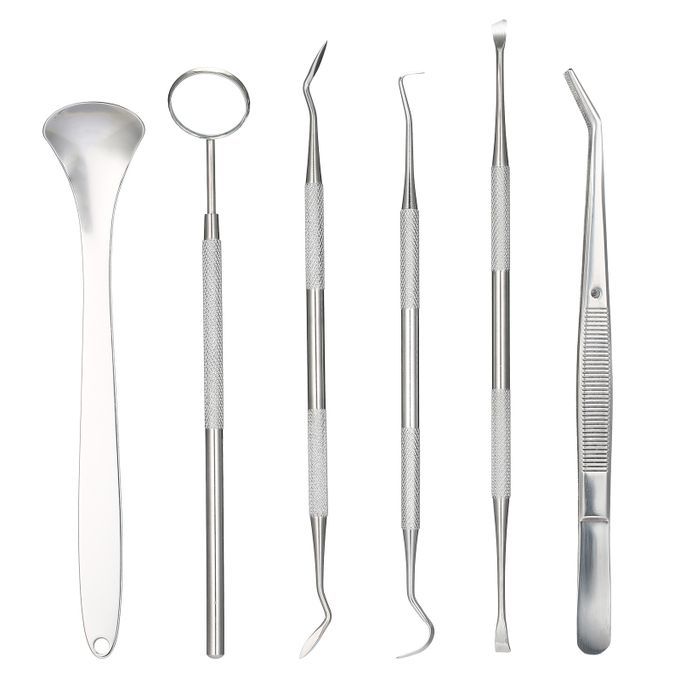 6Pcs Stainless Steel Dental Tools Kit Dentist Tooth Clean