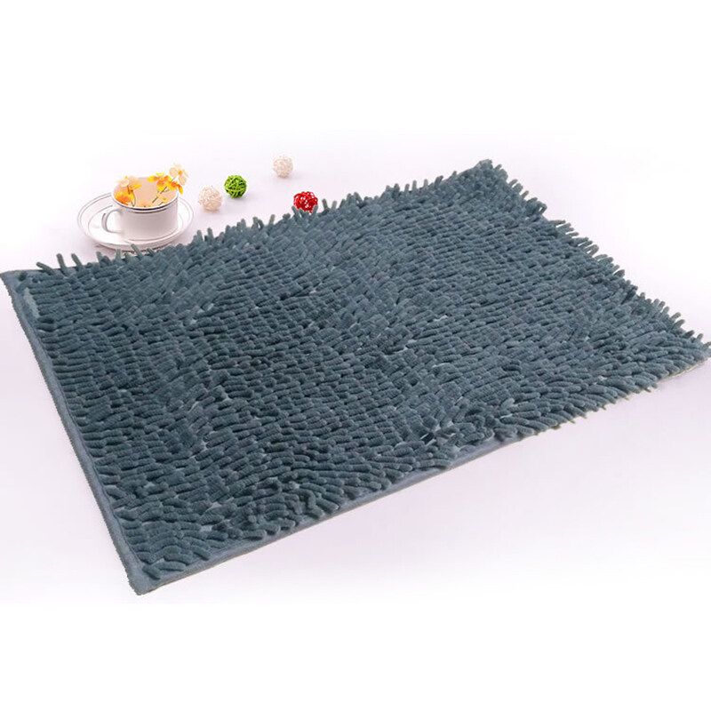 Get Coupons Polyester Solid Door Mat Water-absorbent Bathroom Carpet Anti Grey