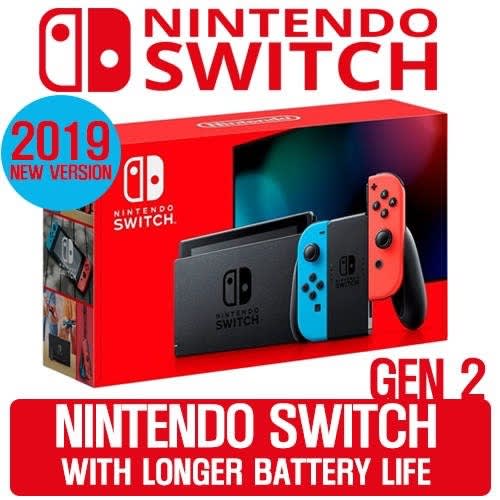 Switch With Neon Blue And Neon Red