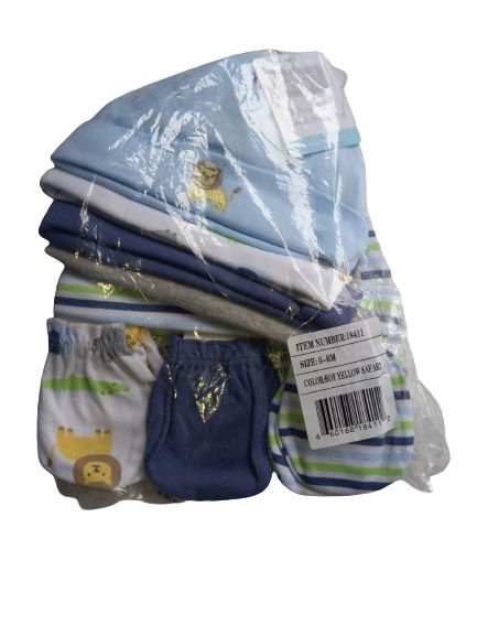 Baby Boy Caps Gift And Scratch Mitten Set Of 8