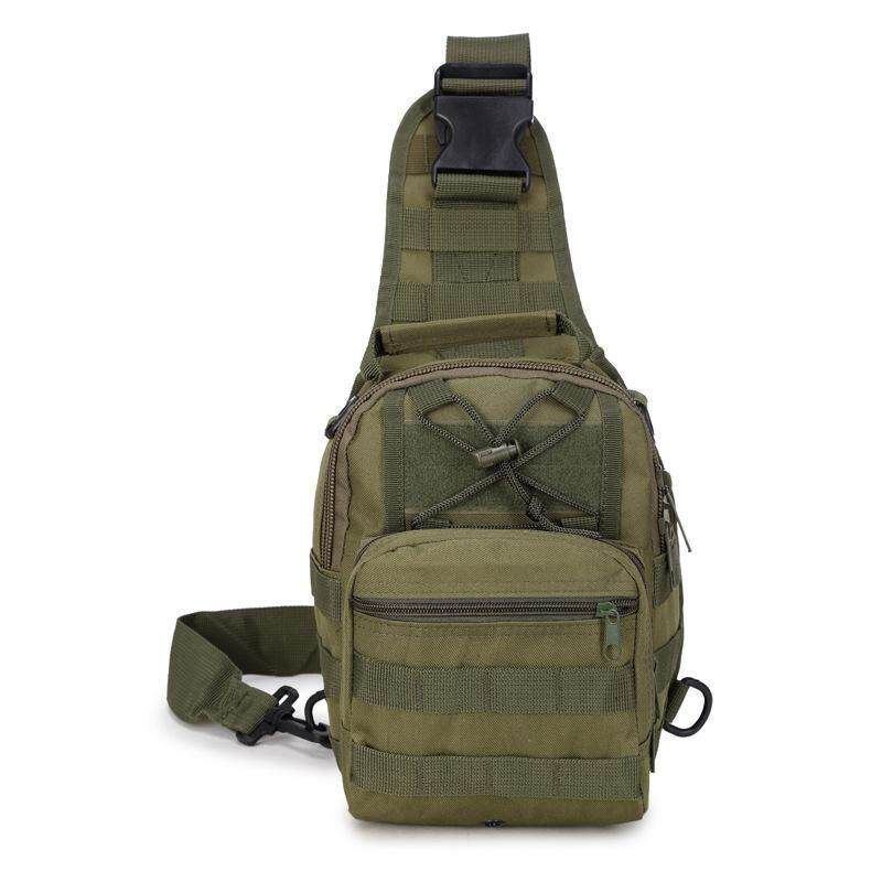 Oxford Cloth Chest Back Molle Pouch Crossbody Shoulder Bag Amry Bag Outdoor Sports Army Green