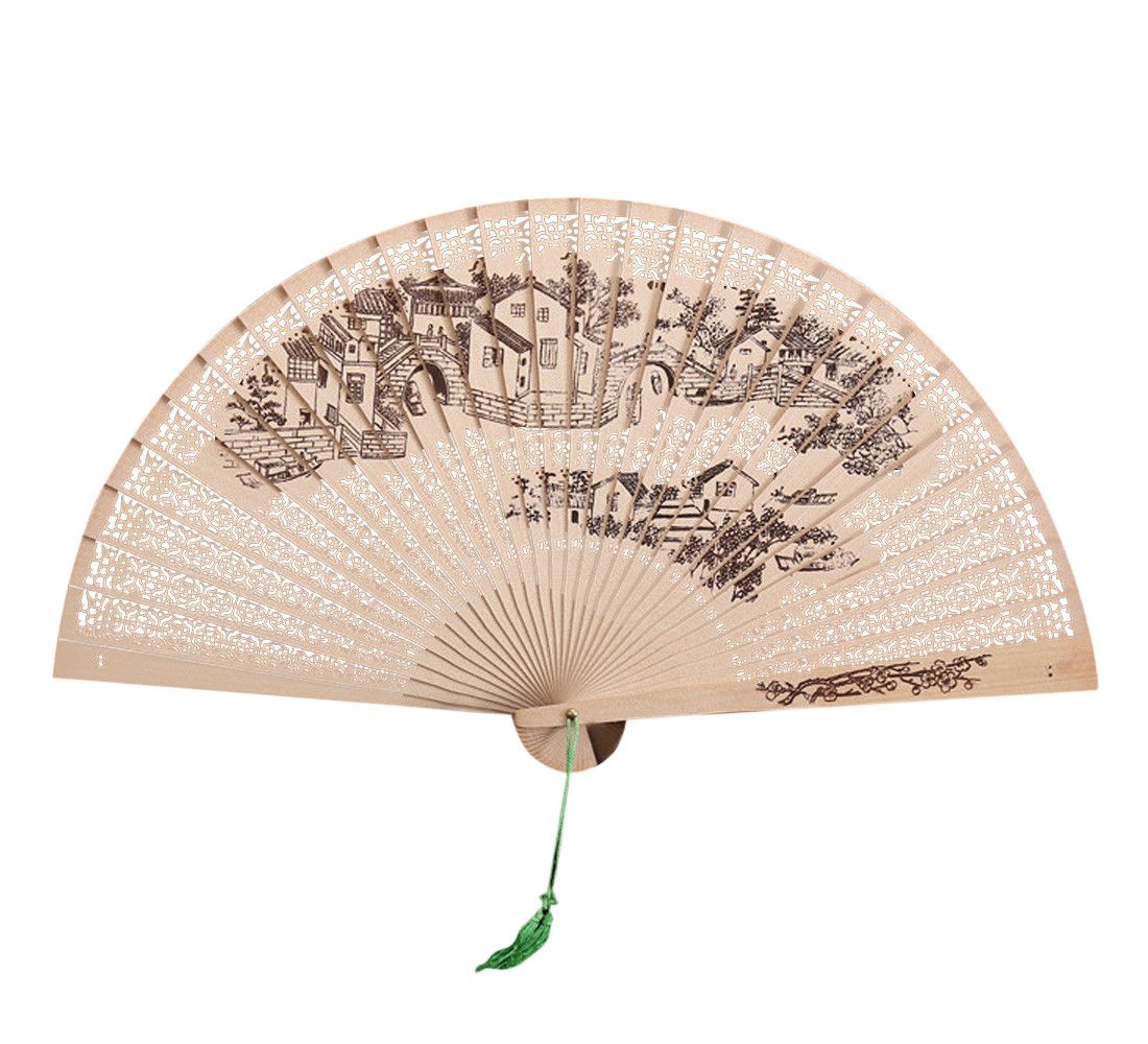 Wooden Gift Chinese 2019 Hollow Performance Wedding Traditional Sandalwood Fan Fan Made Hand Bamboo NEW Folding Bone Exquisite