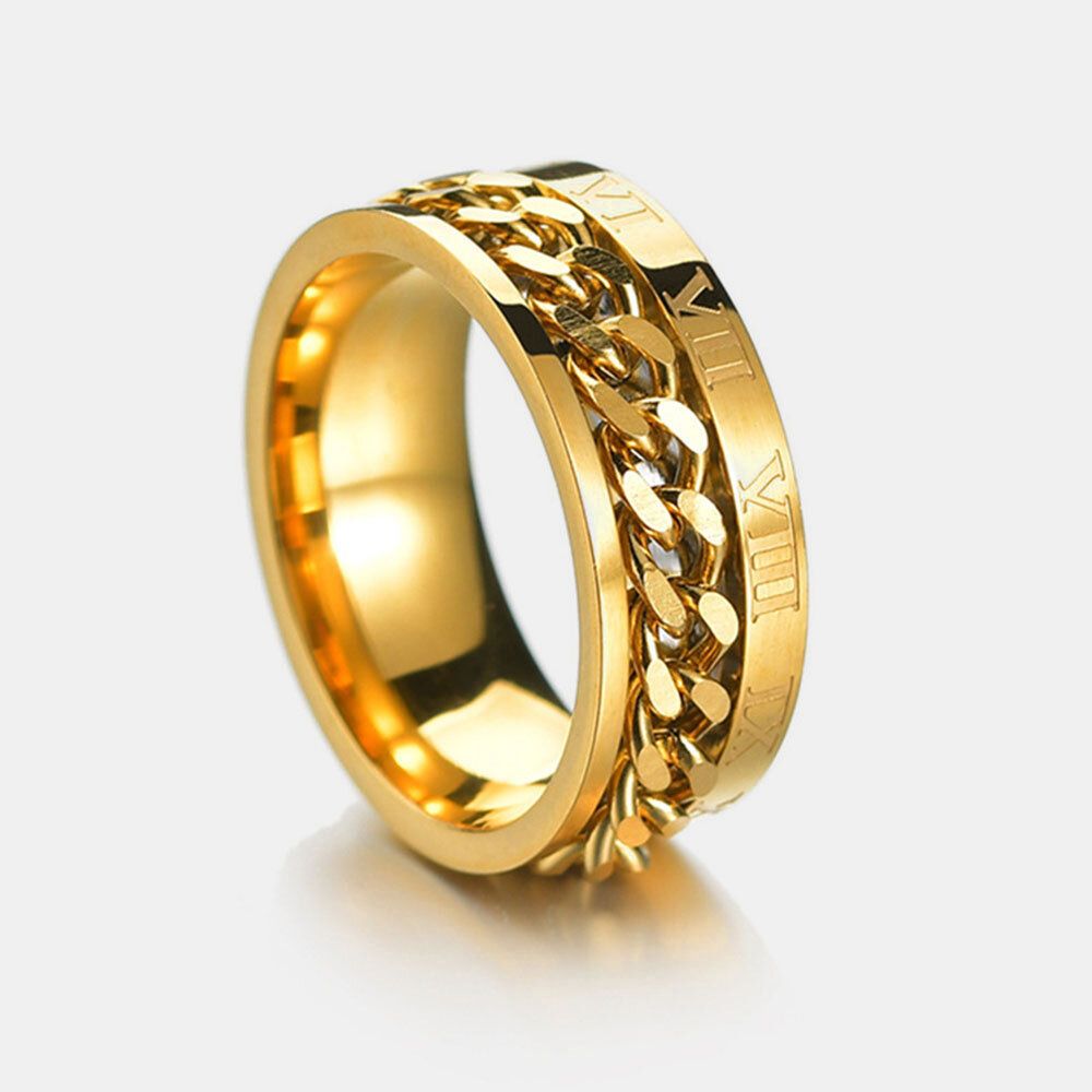 1 Pcs Casual Personality Stainless Steel Roman Numeral Chain