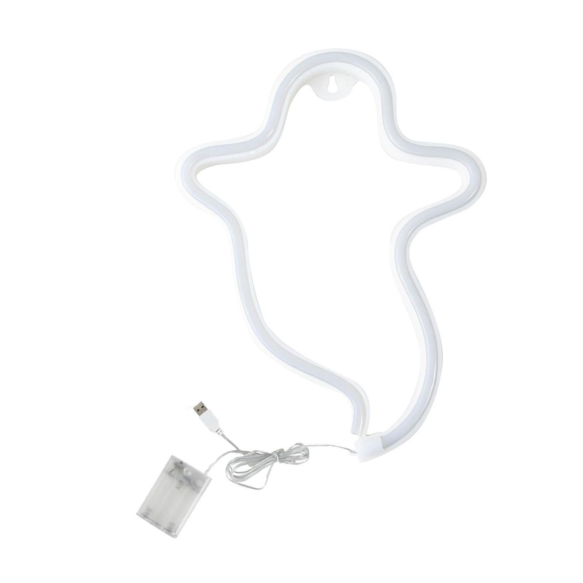 Ghost Design LEDs Neon Light 3*AA Cell & USB Operated Constant Bright Mode Neon Sign Decorative Lights Wall Decor for Christmas Thanksgiving Birthday Party Wedding Children Baby Bedroom Bar