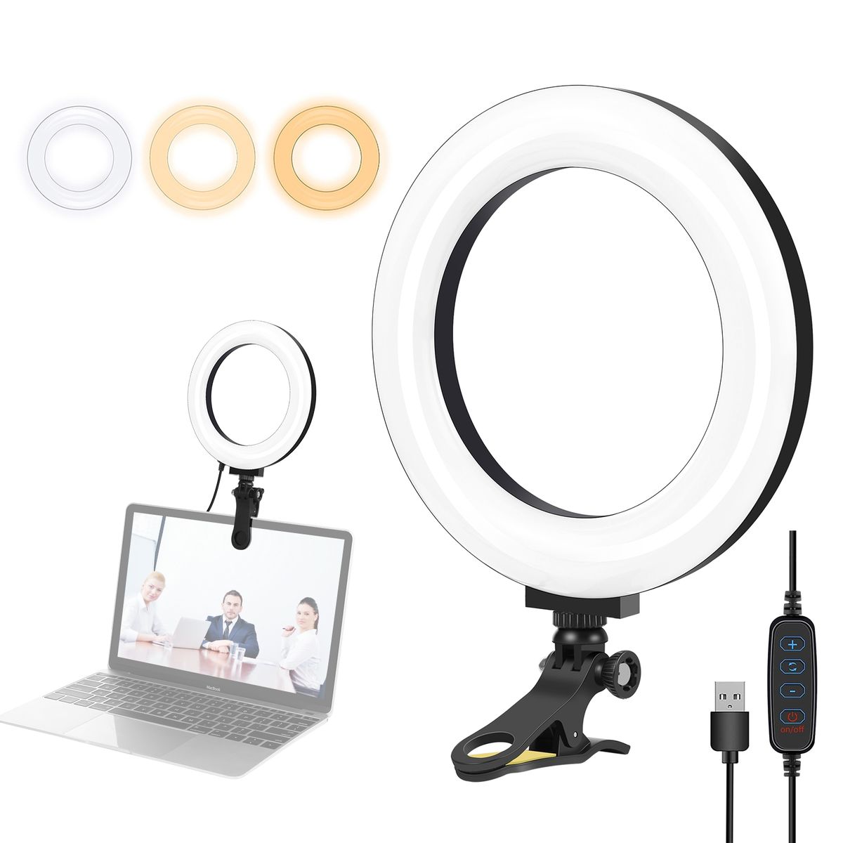 6.2 Inch 16cm Ring Selfie Light + Monitor Clip