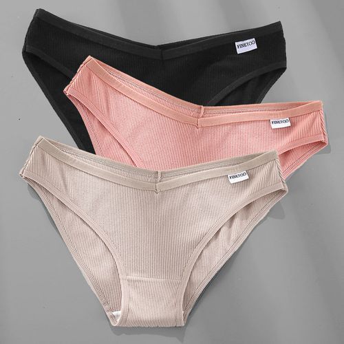 M_4XL Cotton Panties Female Underpants Sexy Panties For Women Briefs Underwear Plus Size Pantys Lingerie 3PCS/Set 6 Solid Color(#Set 12)