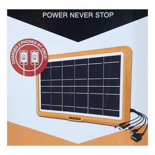 5watt Solar Panel With Charging Cables For Charging Phones, Tablets, Powerbanks