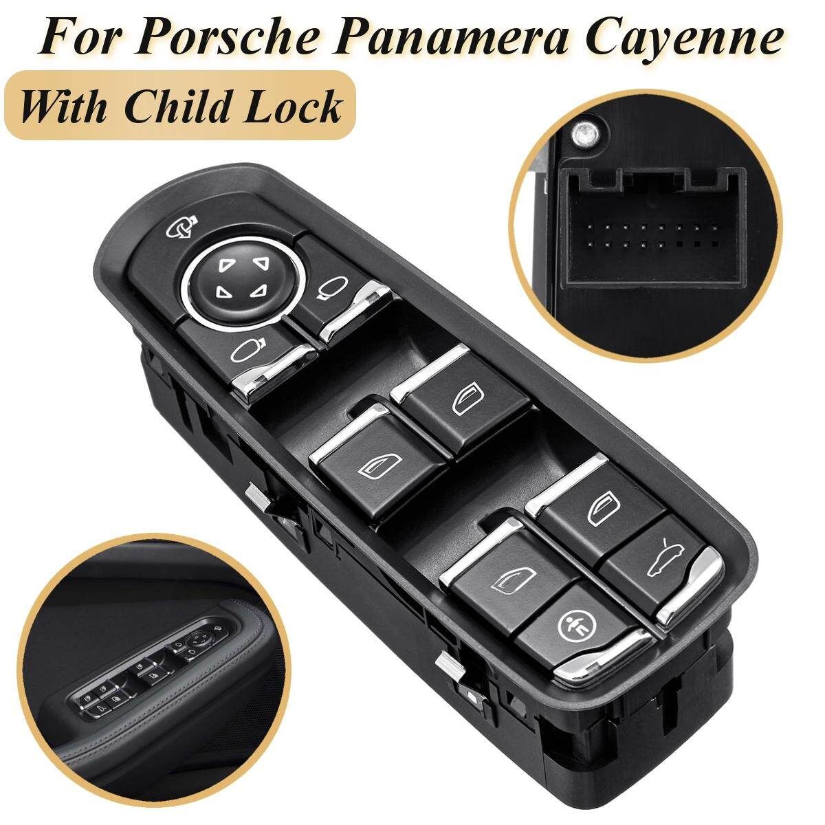 ABS Driver Side Electric Window Switch With Child Lock For Porsche Panamera