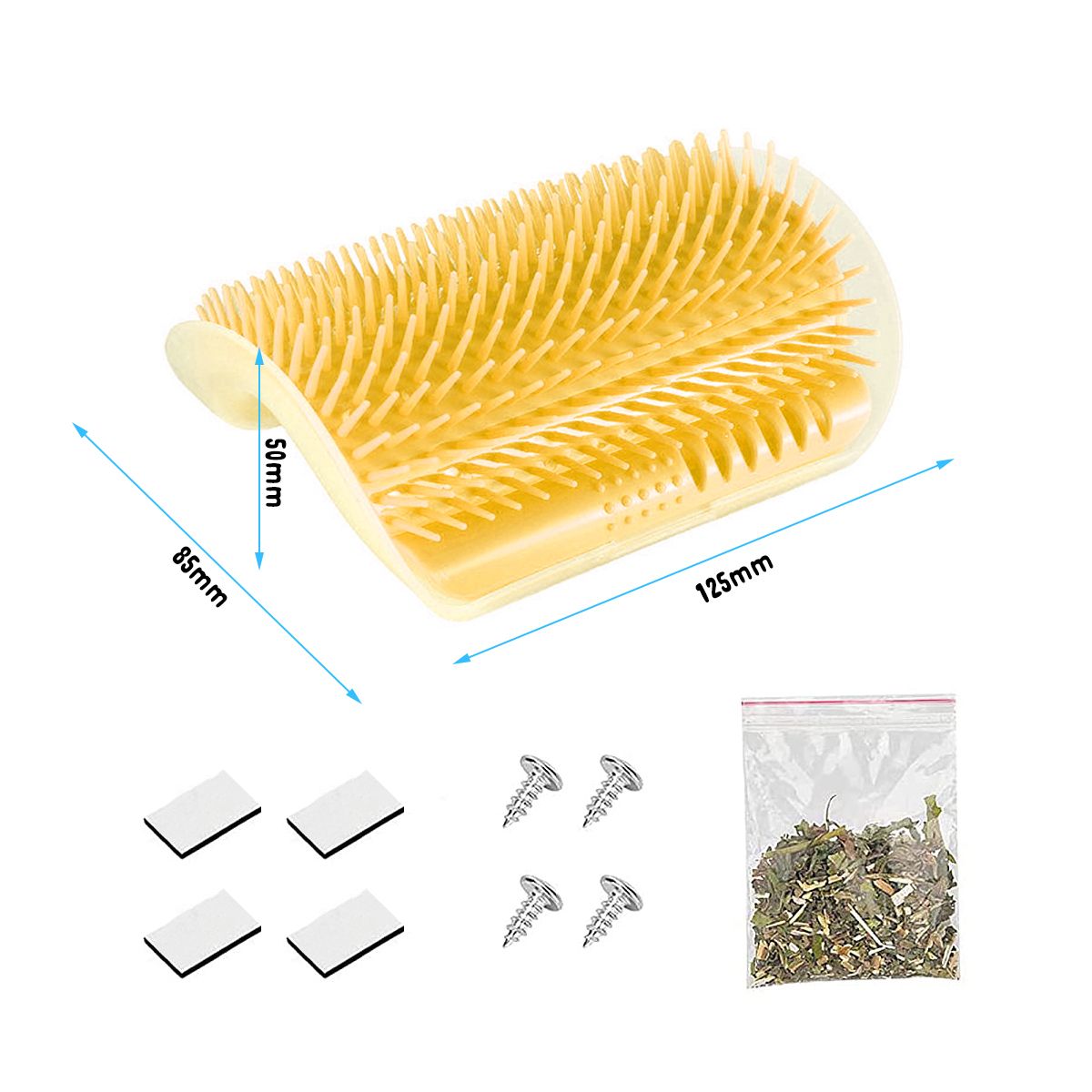 Pet Brush Corner Play Cat Toy Cat Comb Self Groomer Massage Comb With Catnip Cat Face Scratcher For Kitten Puppy Cat Accessories-M-Orange