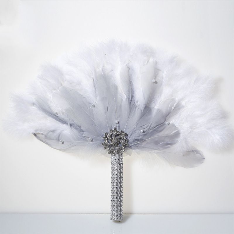 Wedding Decorative Feather Crystal Flapper Fan Bouquet Bridal Bouquet Bridesmaid