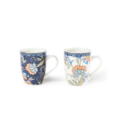 Floral Dream Ceramic Printed Mug Set - 2pcs - 35cl