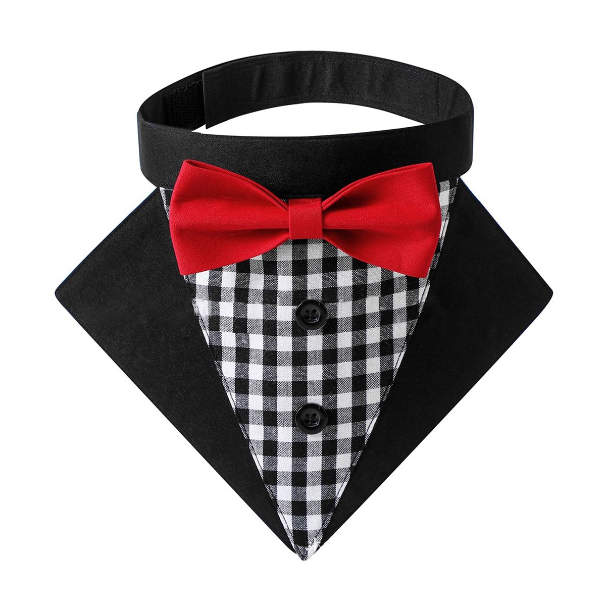 Pet Collar Formal Dog Plaid Suit Bandana Wedding Attire Red