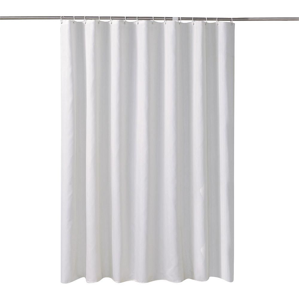 1PC Shower Curtain Household Plain Color Thickened Impermeable Cloth Quick Drying Waterproof and Mildewproof Shower Curtain with Buttonholes