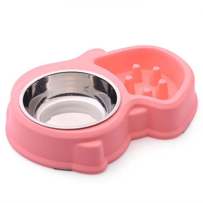 Pet Fun Feeder Dog Bowl Slow Feed Bloat Stop BowlPink