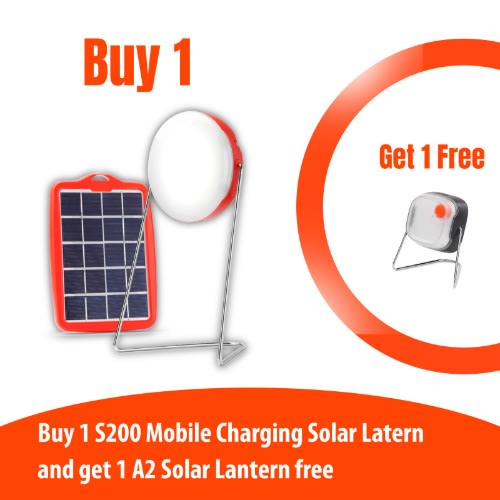 S200 Solar Phone Charging Lamp And Free A2 Solar Lamp (solar Combo-up To 16hrs Of Light)