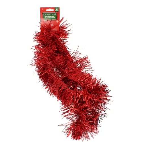 Christmas Tinsel - 2m - Red