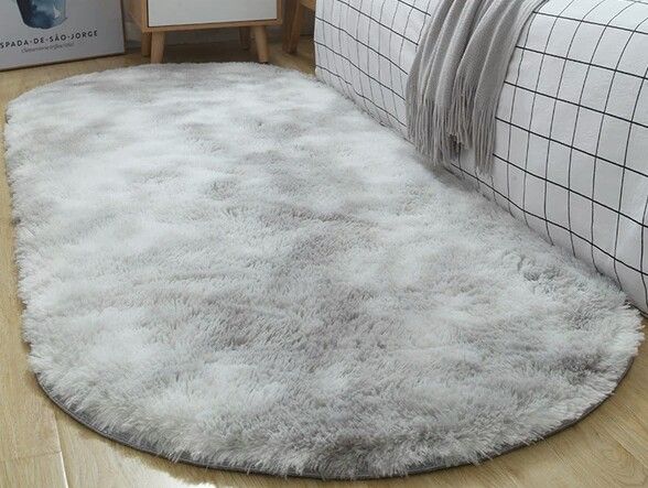 Fur Faux Sheepskin Centre Rug  (Silver)