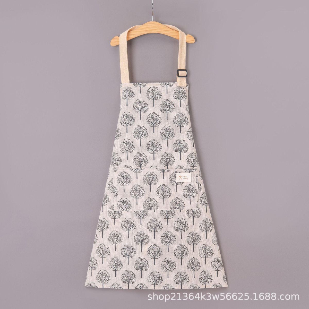 Fortune Tree Cotton Linen Waist Wholesale Kitchen Home Cooking Restaurant Workwear Fashion Korean Adjustment Hanging Neck white hair tree