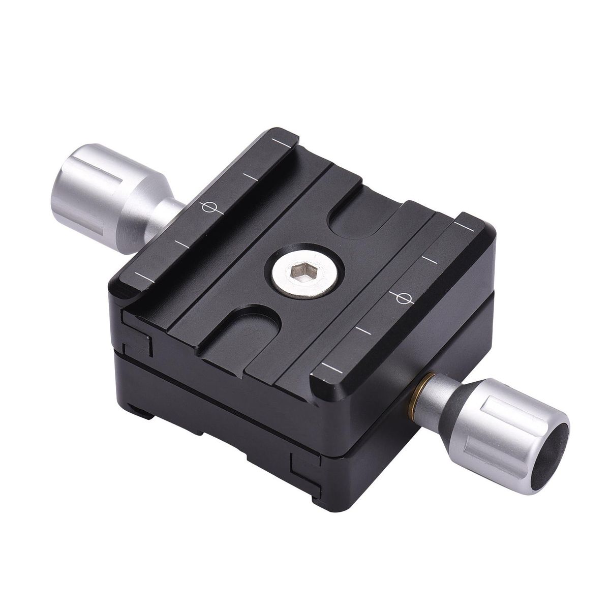 50mm Double Quick Release Plate Clamp Aluminium QR Clamp with 1/4 Inch Screw Hole for Camera Tripod Ball Head