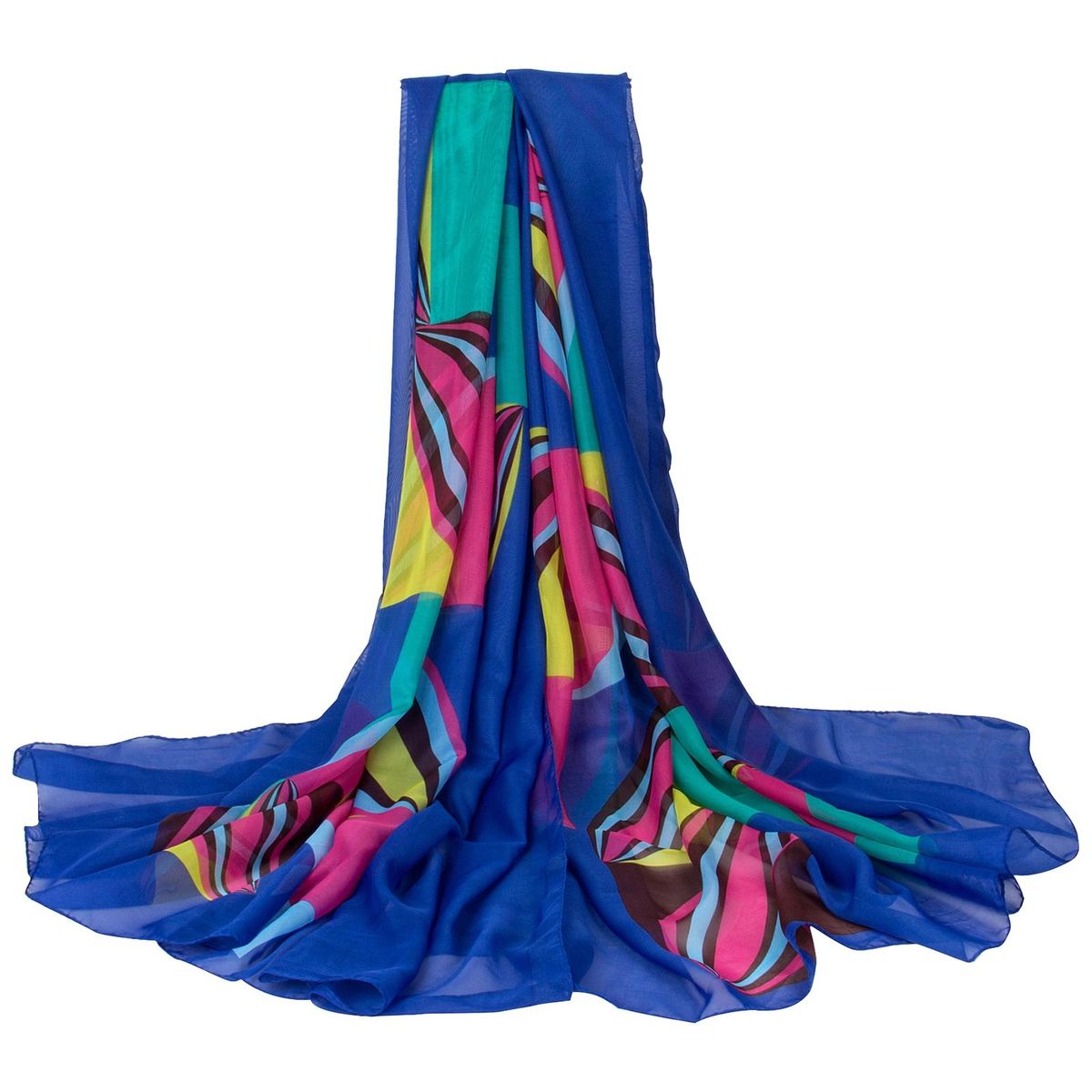 Colorful Wrap Scarf Sun-proof Rectangle-Blue