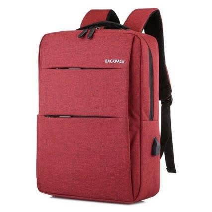 Usb Charging Port Laptop Backpack - Red