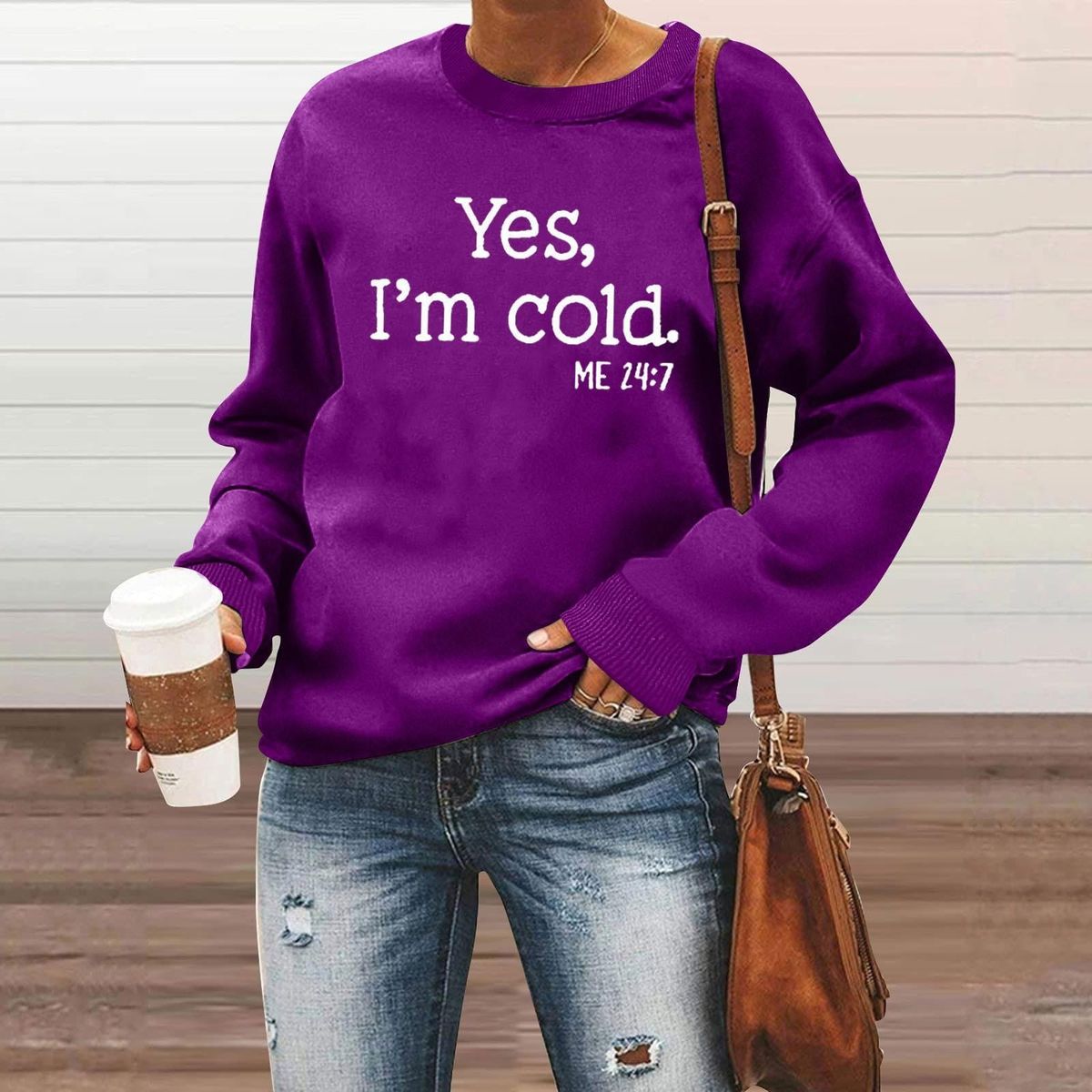 Yes,l Am Cold Me Women Loose Long Sleeve Sweatshirt Hooded Hoodie