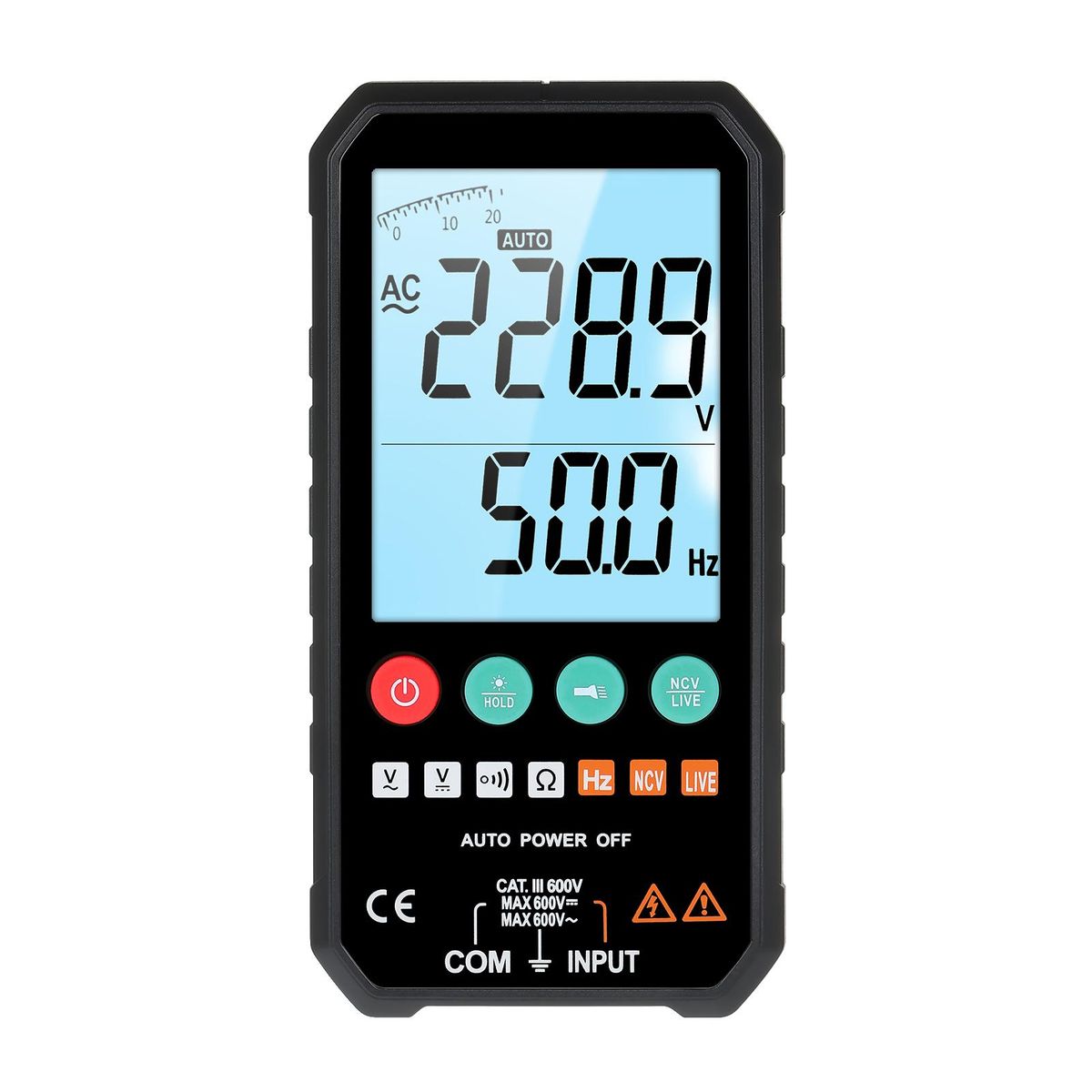 Mastfuyi Portable Digital Multimeter 6000-Count LCD Display with Backlight Flashlight Handheld Voltmeter Voltage Meter Universal Meter Measuring AC/DC Voltage Resistance Frequency Continuity NCV Test Meter