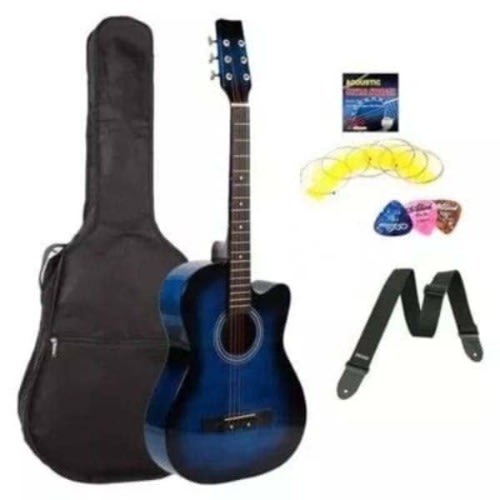 Blueburst Acoustic Box Guitar With Accessories