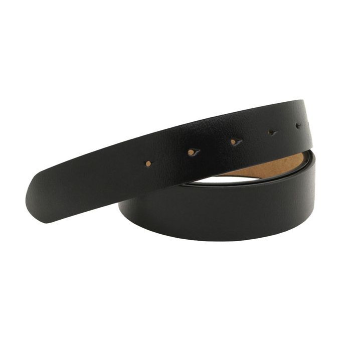 Mens Cowhide Automatic Belt No Buckles Strap Black