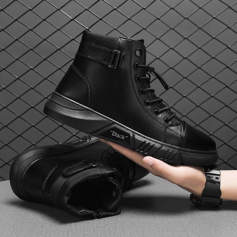 Sneakers High Top Shoes Men's Casual Leather Boots