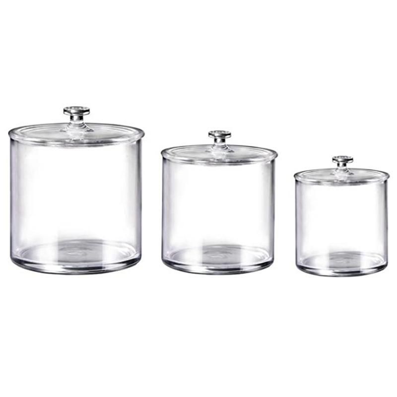 Makeup Organizer Storage Jar Box with Lid for Bathroom