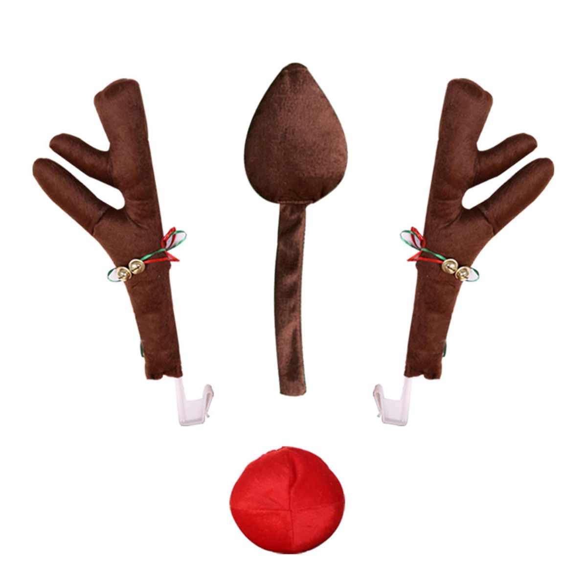 Car Reindeer Christmas Decorations with Car Jingle Bell Antlers Antlers, Nose, and Tail for The Trunk