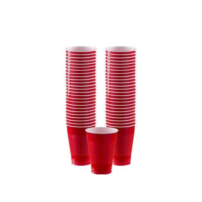 Red Fancy Disposable Cups Big Size - 50pcs