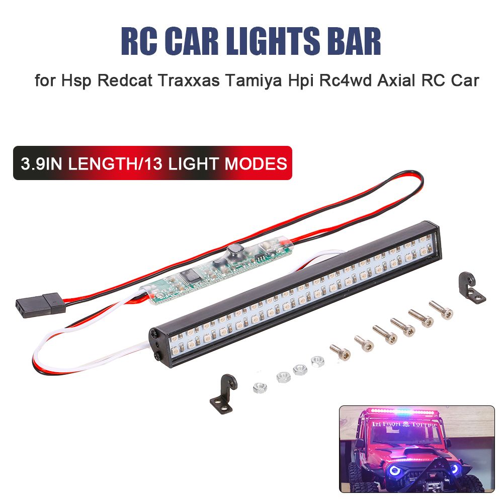 RC LED Lights Bar 100mm/3.9in Metal Roof Lamp Light
