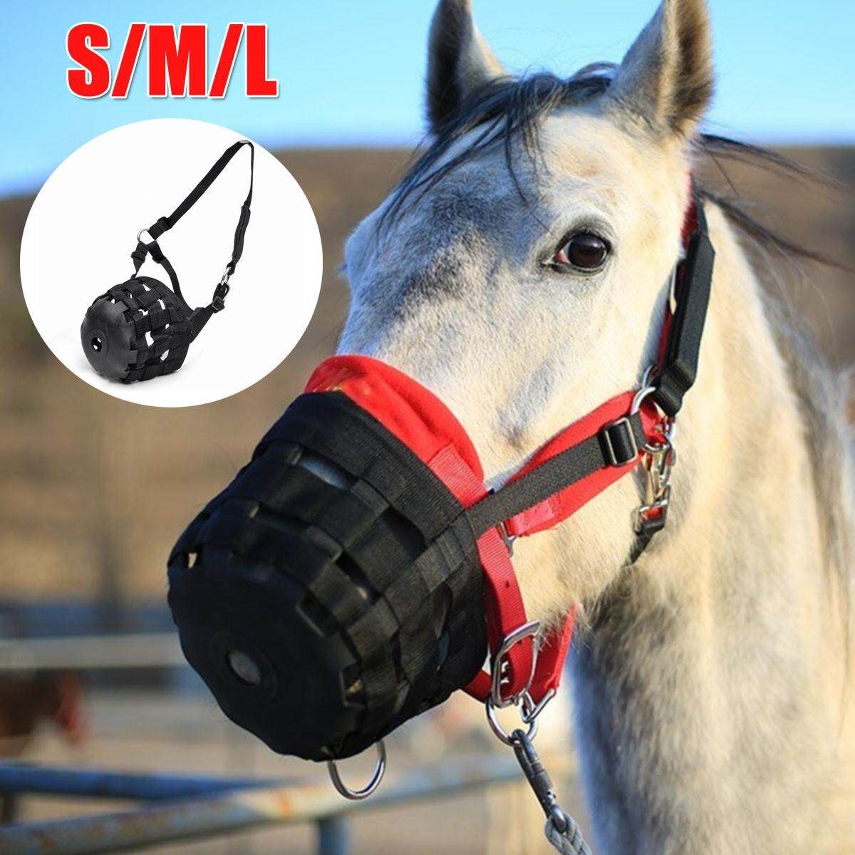 Greenguard Horse Pony Grazing Muzzle / Black/L Large