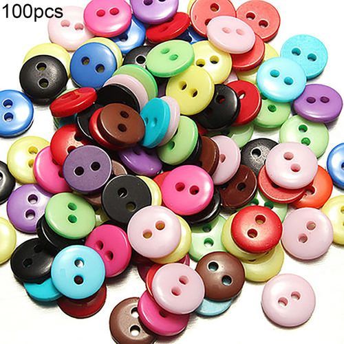 100pcs Multi Colour Size 12.5mm Clothes Button Round DIY Crafts & Children's Manual Button For Clothes