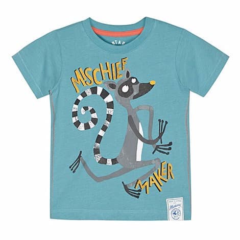 Mantaray Boy's Blue Racoon Print T-shirt
