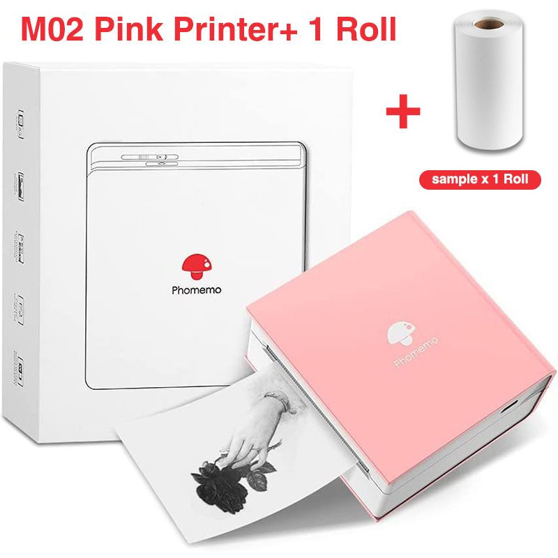 Phomemo M02 Bluetooth Pocket Printer-Mini Thermal Printer Portable Photo Sticker Printer