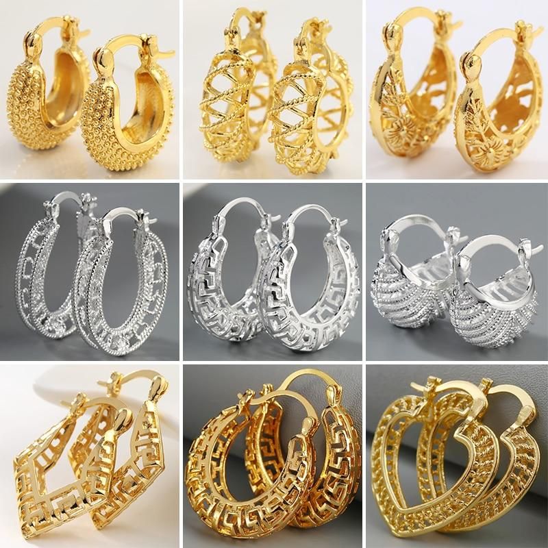 Vintage Boho Style Hoop Earring for Women Hyperbolic Hollow Out Ethnic Tribal Dangle Earring Statement Party Jewelry Accessories
