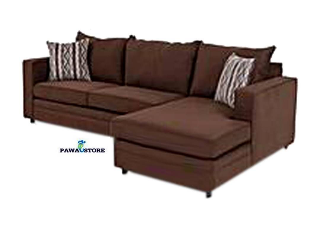 Adorable Brown 5 Seater L-Shaped Fabric Sofa.  (Delivery To Lagos Only)