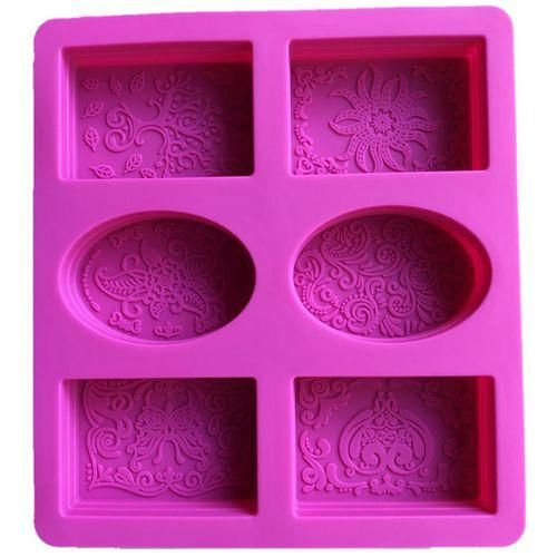 Silicone Soap Mold For Soap Making 3D 6 Forms Oval
